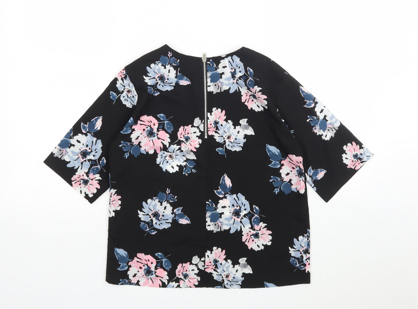Dorothy Perkins Womens Multicoloured Floral Polyester Basic Blouse Size 8 Round Neck
