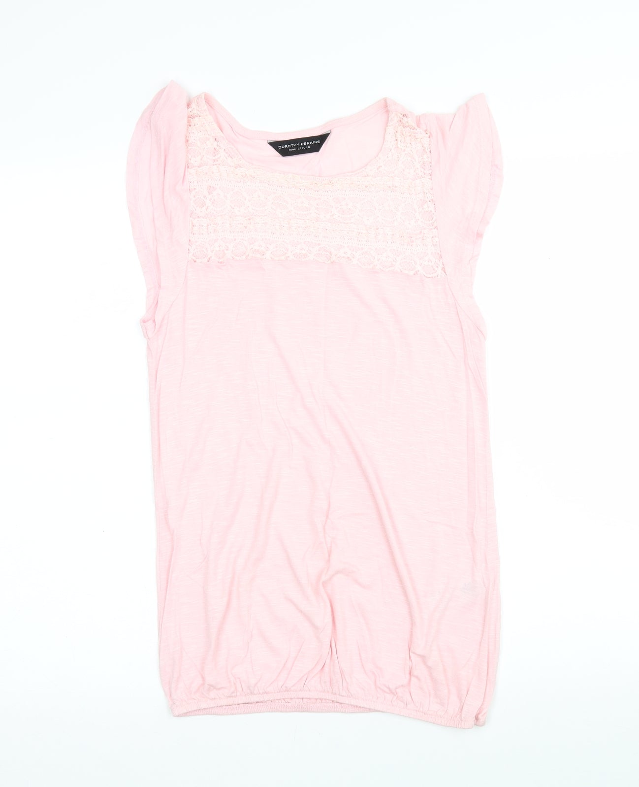 Dorothy Perkins Womens Pink  Viscose Basic T-Shirt Size 10 Round Neck