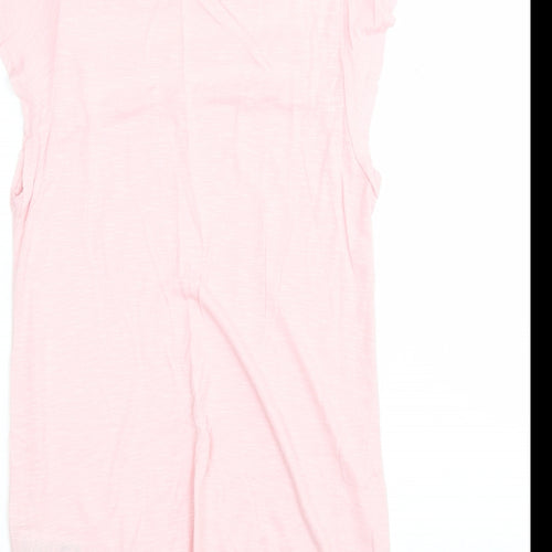 Dorothy Perkins Womens Pink  Viscose Basic T-Shirt Size 10 Round Neck