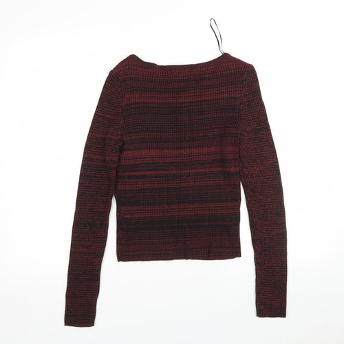 New Look Womens Multicoloured Round Neck Striped Acrylic Pullover Jumper Size 8