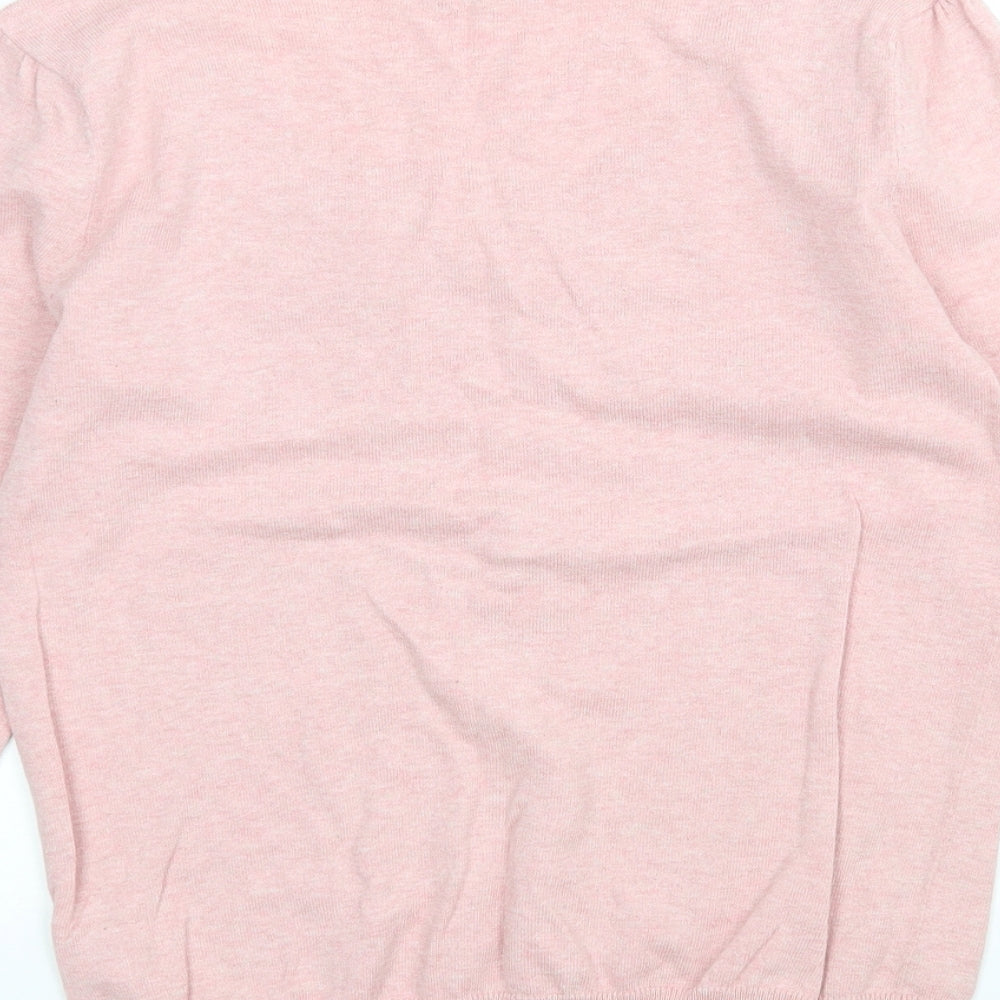 F&F Womens Pink Round Neck  Cotton Pullover Jumper Size 10