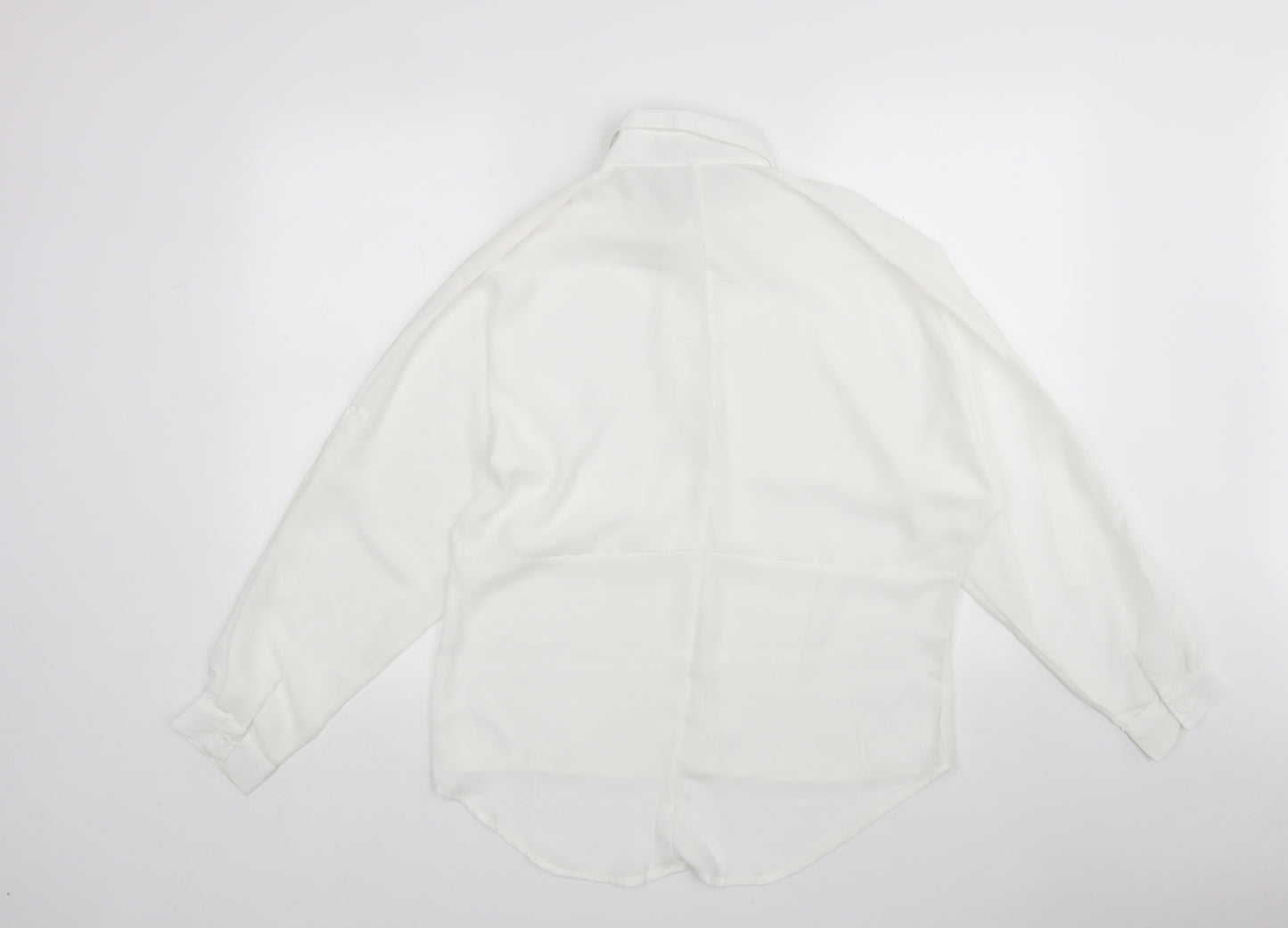 Zanzea Womens White   Basic Blouse Size M Collared