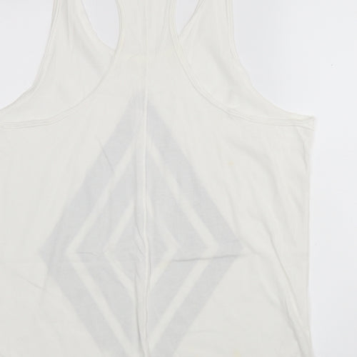 Illustrated People   Womens White  Cotton Basic Tank Size M Round Neck