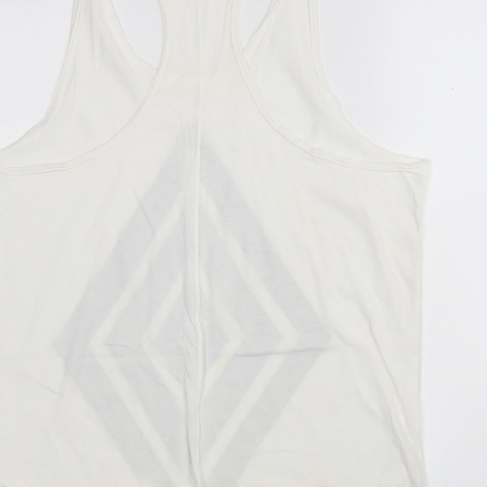 Illustrated People   Womens White  Cotton Basic Tank Size M Round Neck