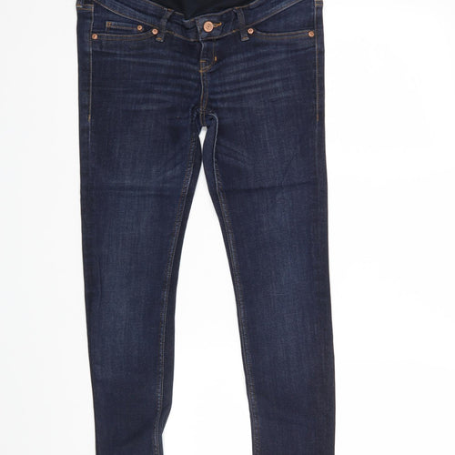 H&M Womens Blue  Cotton Skinny Jeans Size 8 L28 in Regular