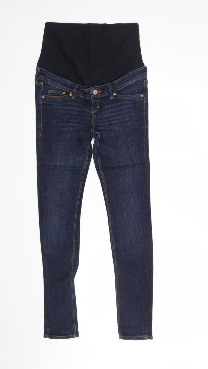 H&M Womens Blue Cotton Skinny Jeans Size 8 L28 in Regular
