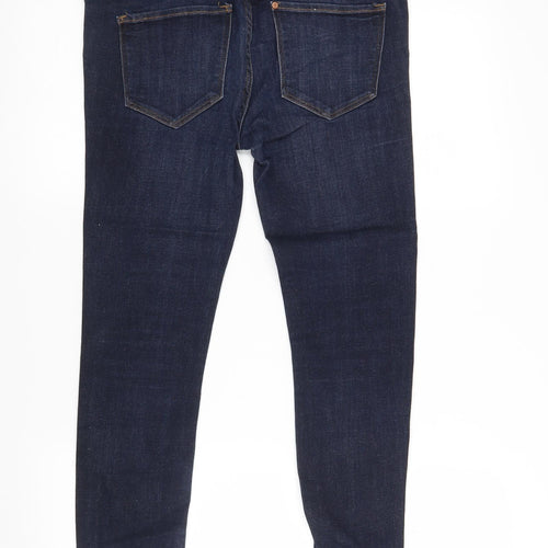 H&M Womens Blue  Cotton Skinny Jeans Size 8 L28 in Regular