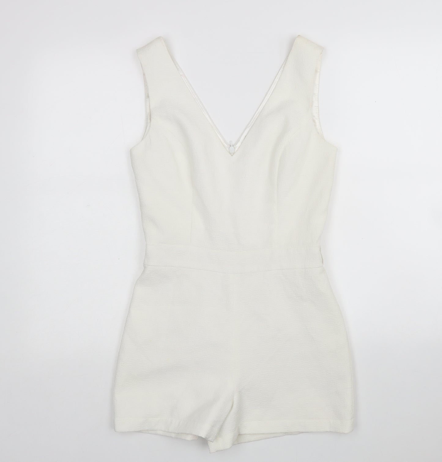 Miss Selfridge Womens White  Polyester Playsuit One-Piece Size 8