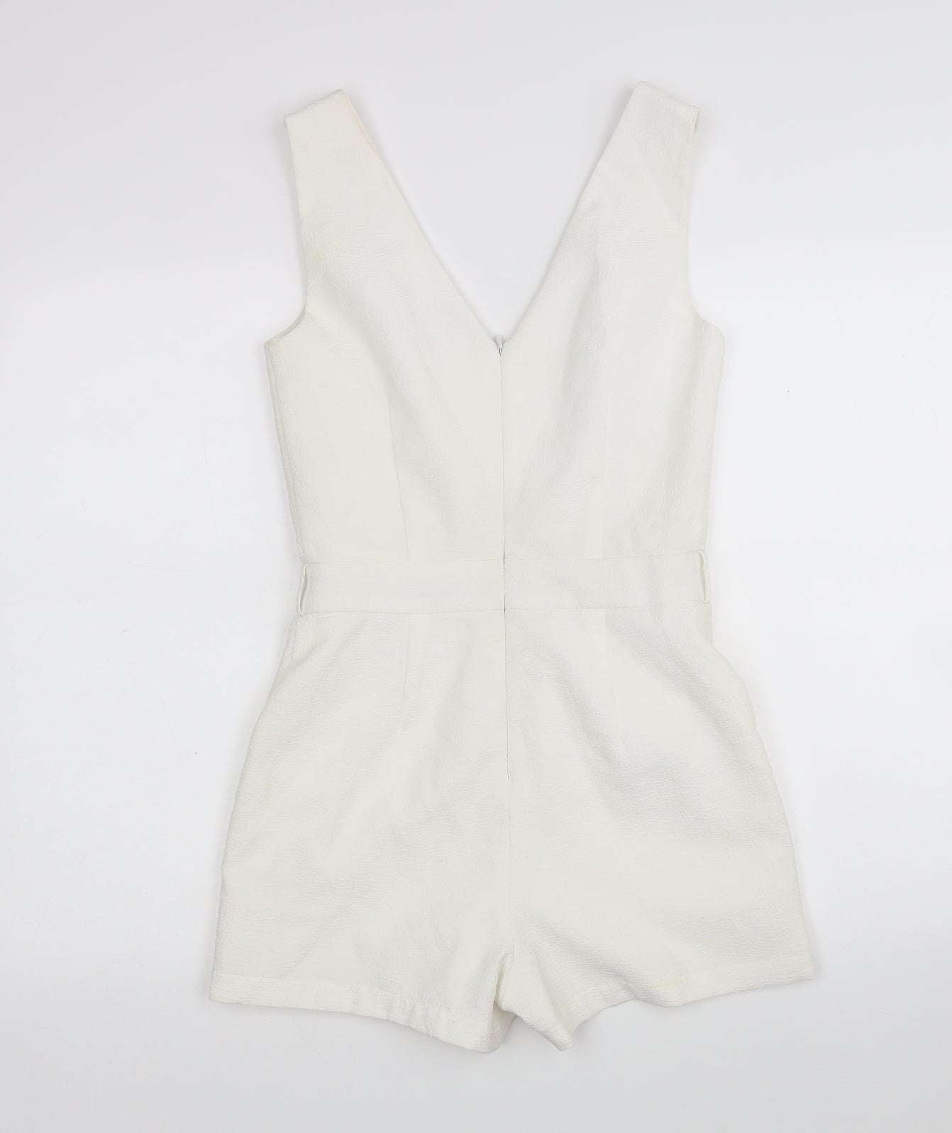 Miss Selfridge Womens White  Polyester Playsuit One-Piece Size 8