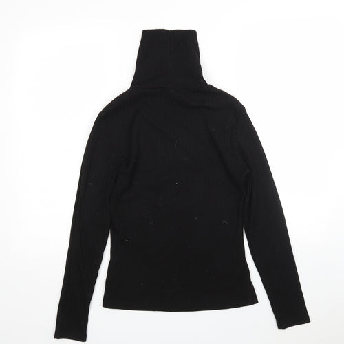 River Island Womens Black Roll Neck  Polyester Pullover Jumper Size 10