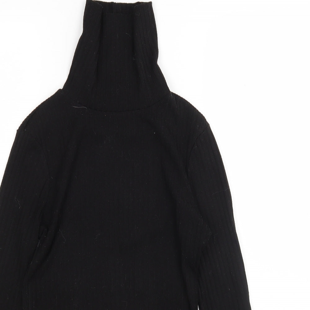 River Island Womens Black Roll Neck  Polyester Pullover Jumper Size 10