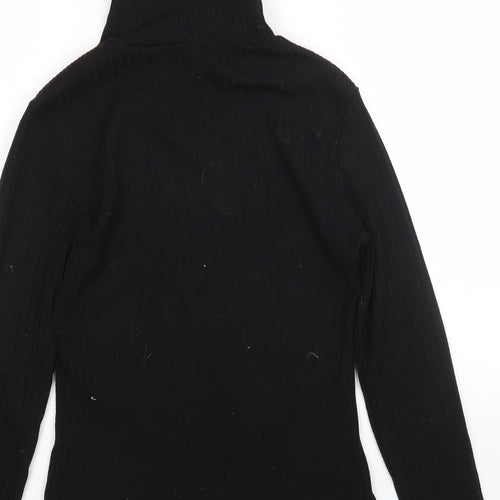River Island Womens Black Roll Neck  Polyester Pullover Jumper Size 10