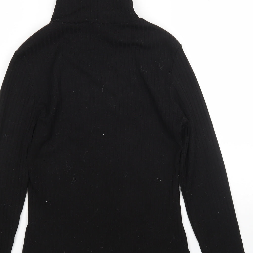 River Island Womens Black Roll Neck  Polyester Pullover Jumper Size 10