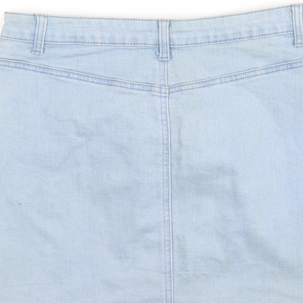 Quiz Womens Blue  Cotton Mini Skirt Size 10