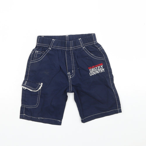 Happy House Boys Blue  Cotton Cargo Shorts Size 3-4 Years  Regular