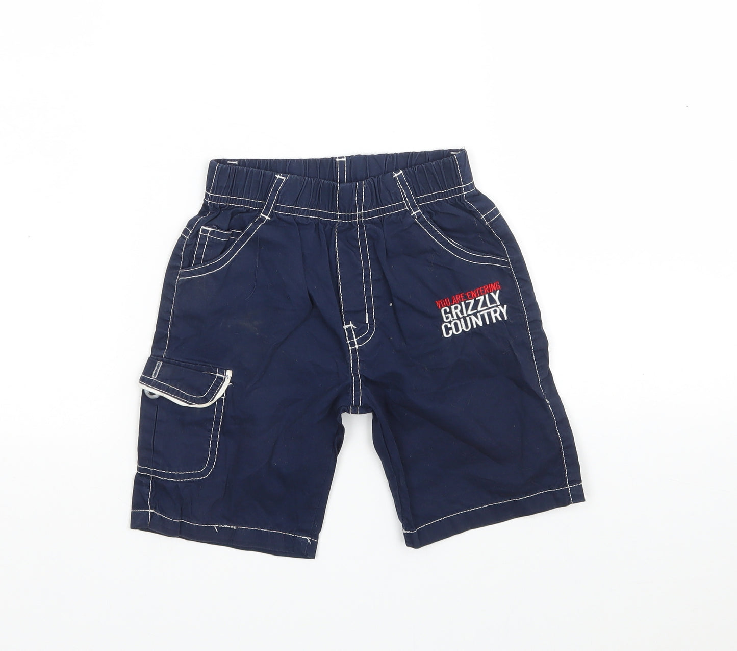 Happy House Boys Blue  Cotton Cargo Shorts Size 3-4 Years  Regular