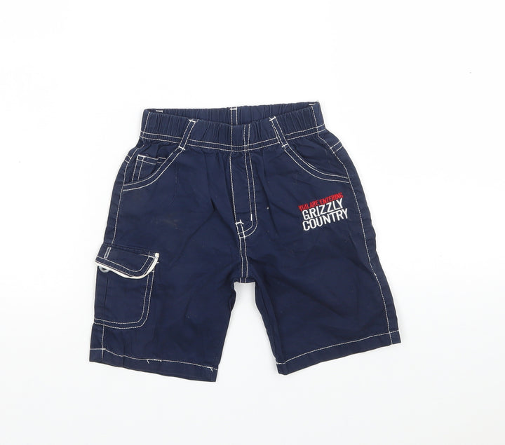 Happy House Boys Blue  Cotton Cargo Shorts Size 3-4 Years  Regular