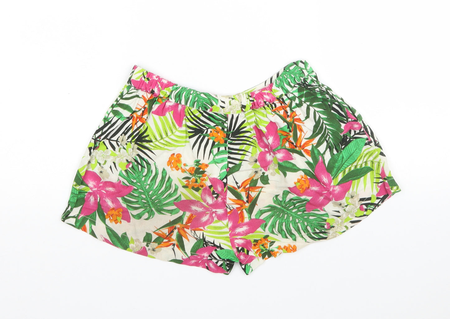 Miss E-Vie Girls Multicoloured Floral Viscose Hot Pants Shorts Size 9 Years  Regular