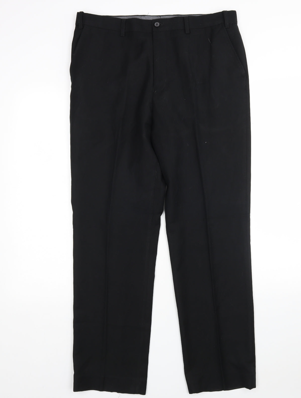 Matalan Mens Black  Polyester Trousers  Size 34 L31 in Regular