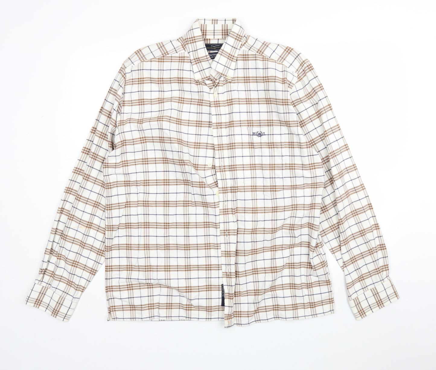 Henri Lloyd Mens Multicoloured Plaid Cotton  Button-Up Size XL Collared