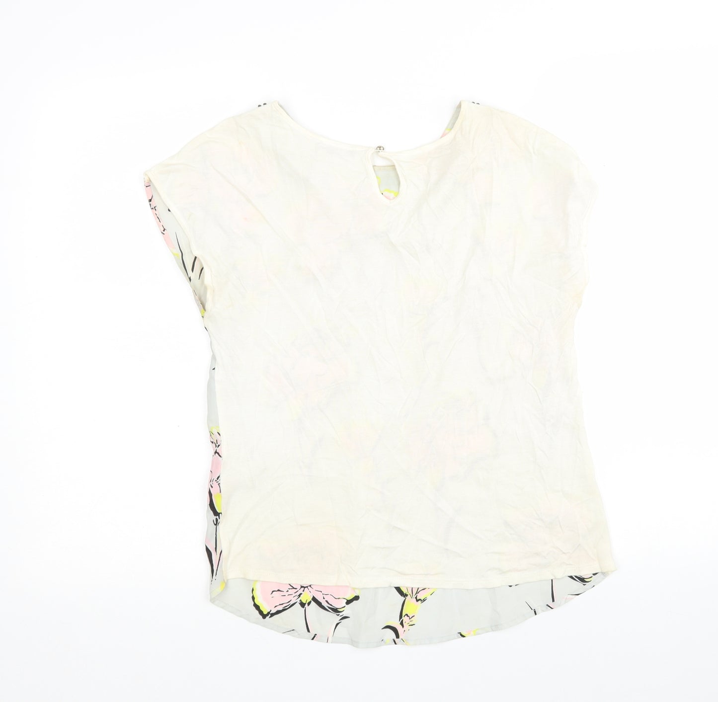 Warehouse Womens Multicoloured Floral Viscose Basic Blouse Size 10 Round Neck