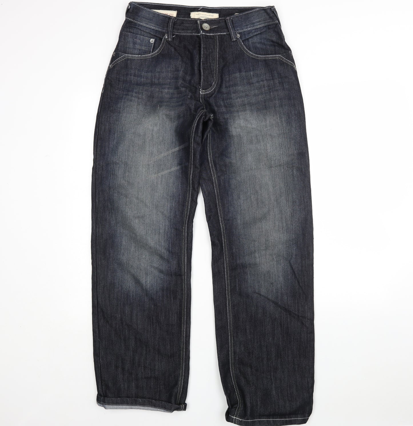 EAST Mens Blue  Cotton Wide-Leg Jeans Size 30 L30 in Regular