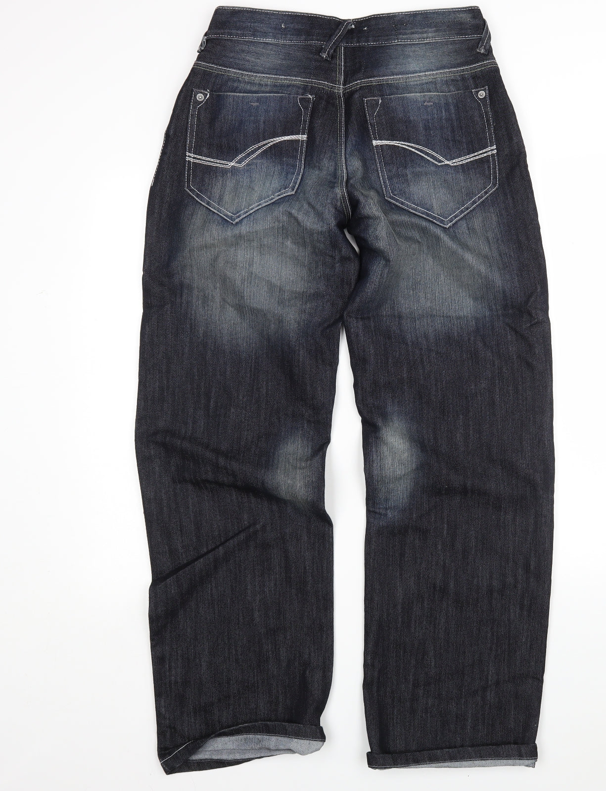 EAST Mens Blue  Cotton Wide-Leg Jeans Size 30 L30 in Regular