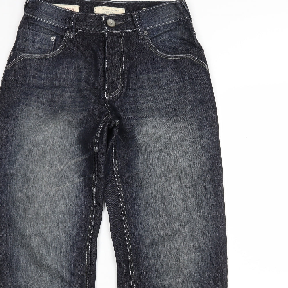 EAST Mens Blue  Cotton Wide-Leg Jeans Size 30 L30 in Regular