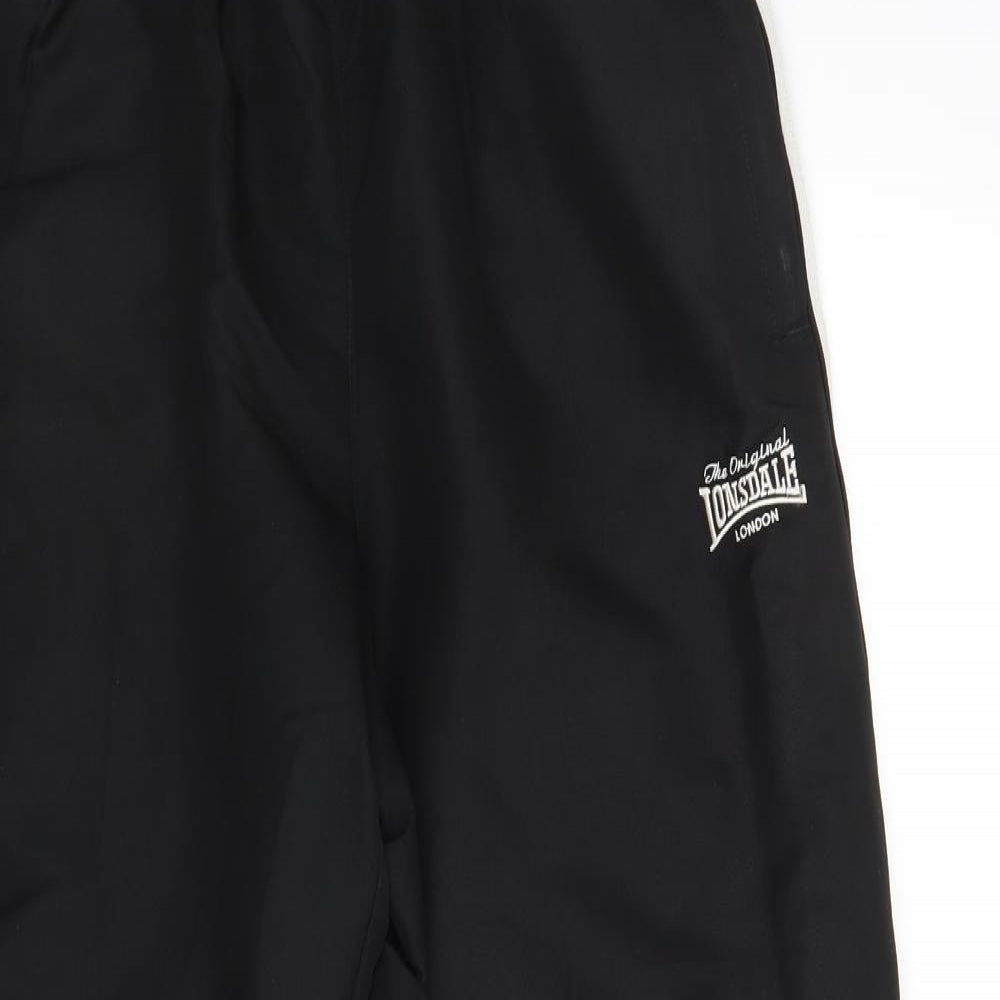Lonsdale Mens Black  Polyester Sweatpants Trousers Size M L30 in Regular