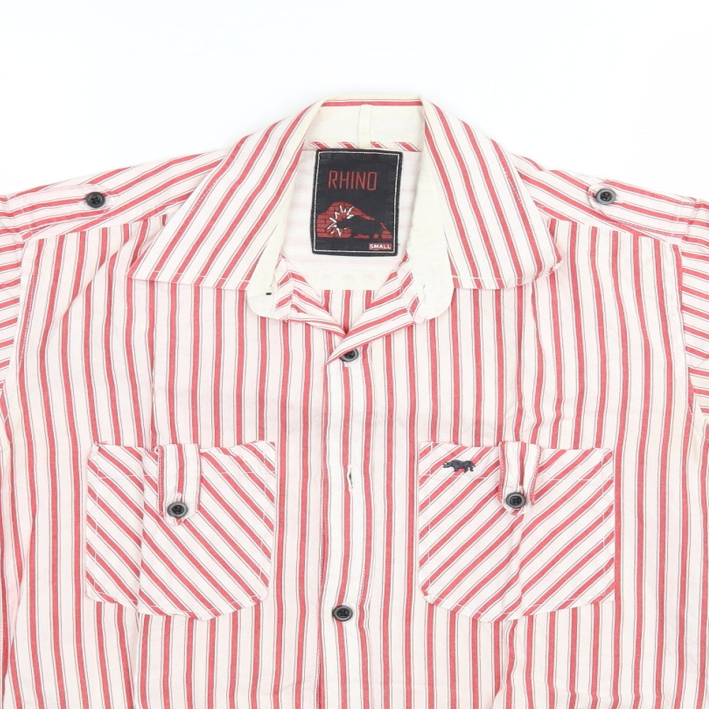 Rhino Womens Multicoloured Striped  Basic Button-Up Size S Collared