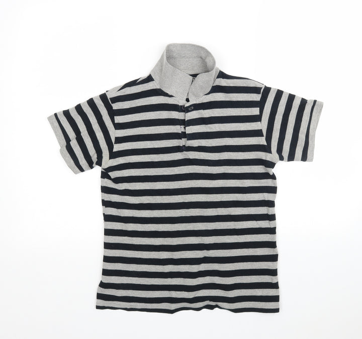 Rebel Boys Multicoloured Striped Cotton Basic Polo Size 11-12 Years Collared