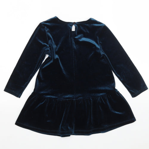 George Girls Green  Polyester A-Line  Size 5-6 Years  Round Neck