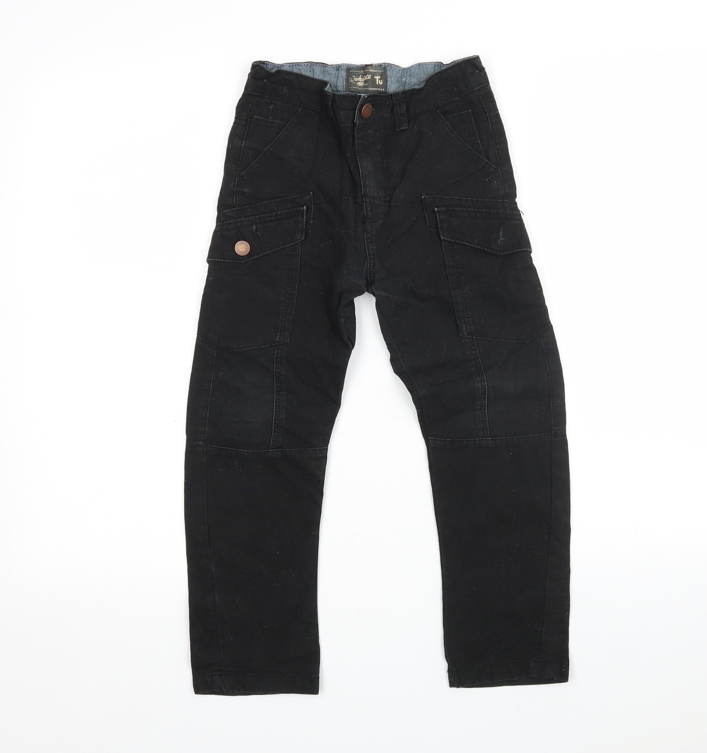 TU Boys Black  Cotton Straight Jeans Size 7 Years  Regular