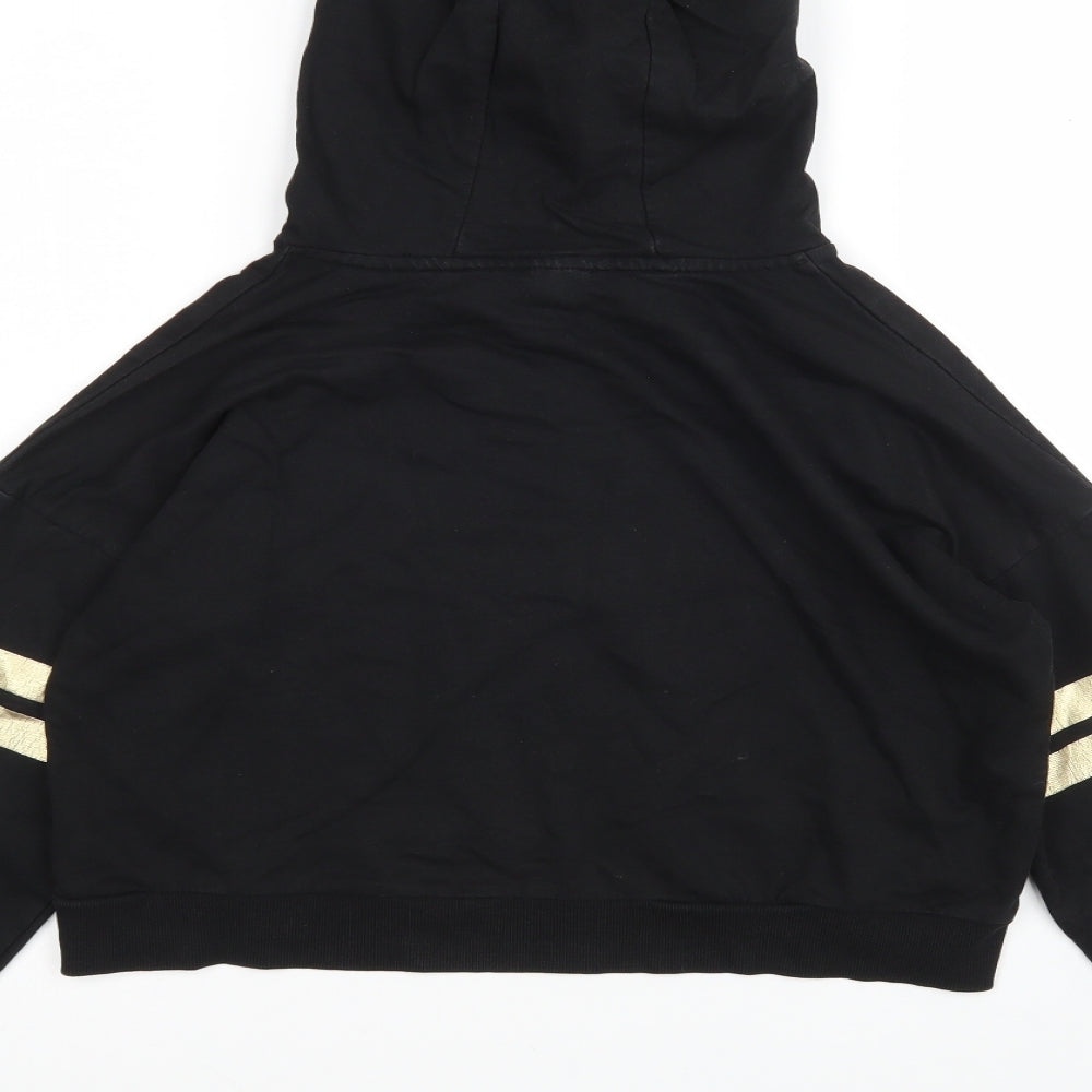 George Girls Black  Cotton Pullover Hoodie Size 12-13 Years