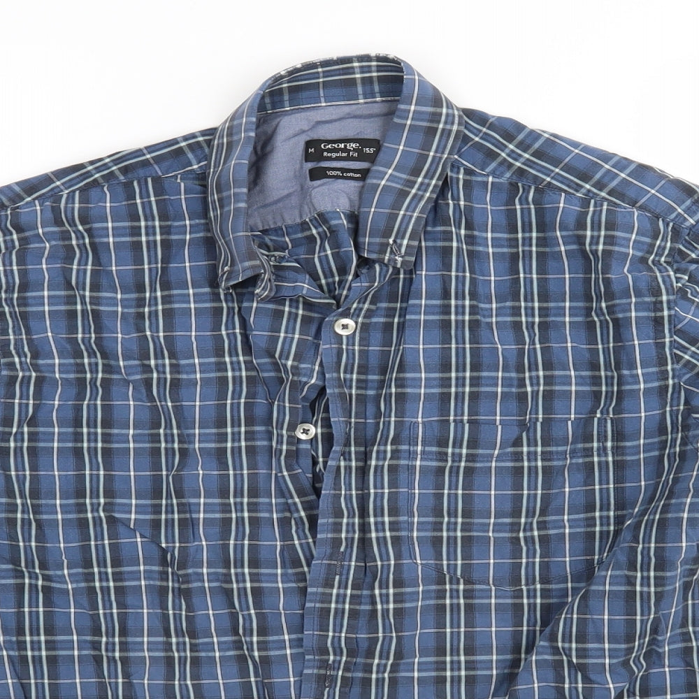 George Mens Multicoloured Check Cotton  Button-Up Size M Collared