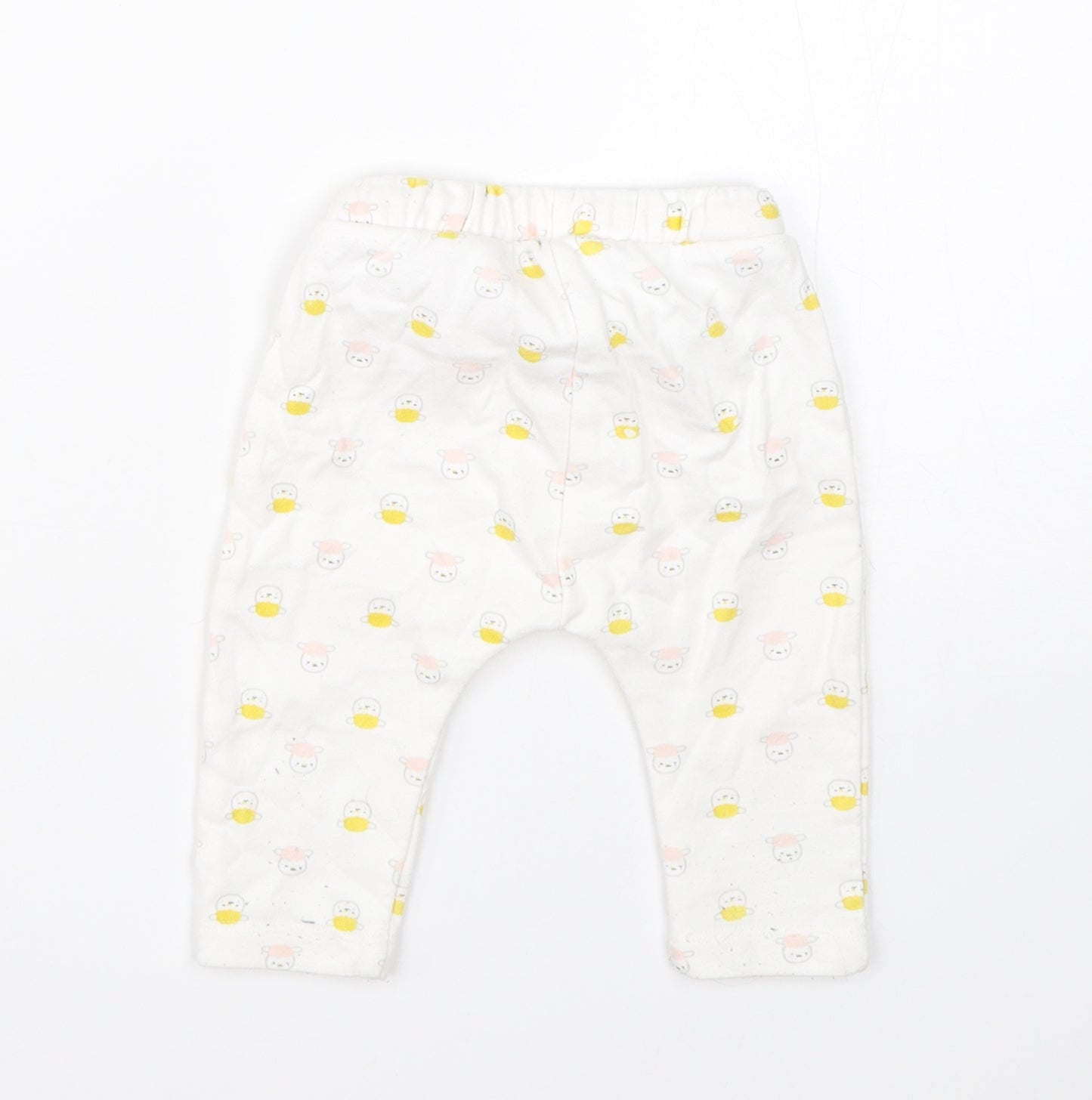 Preworn Girls White  Cotton  Pyjama Pants Size 3-6 Months