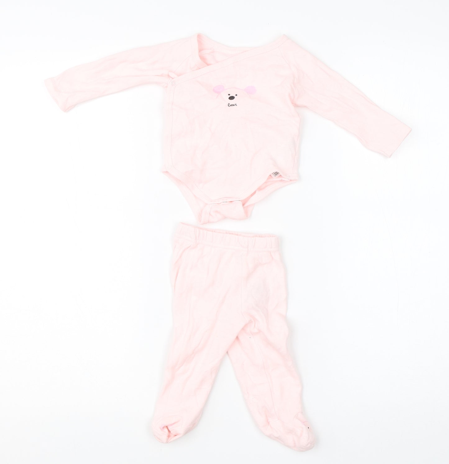 ZY Girls Pink  Cotton  Outfit/Set Size 3-6 Months   - set