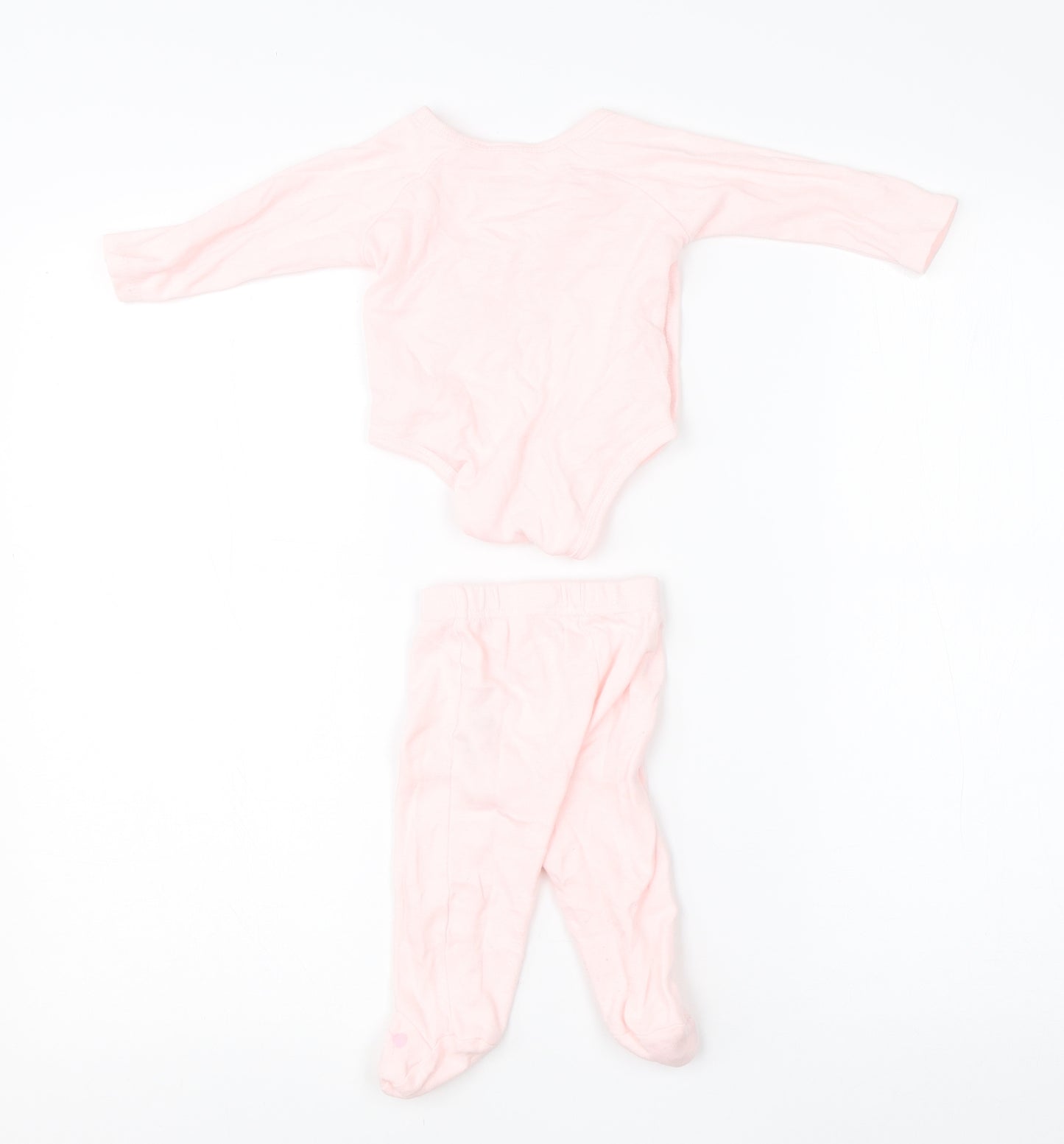 ZY Girls Pink  Cotton  Outfit/Set Size 3-6 Months   - set