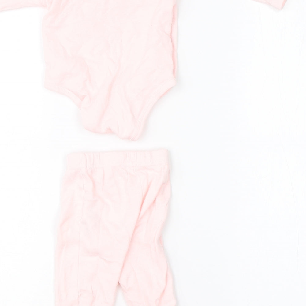 ZY Girls Pink  Cotton  Outfit/Set Size 3-6 Months   - set