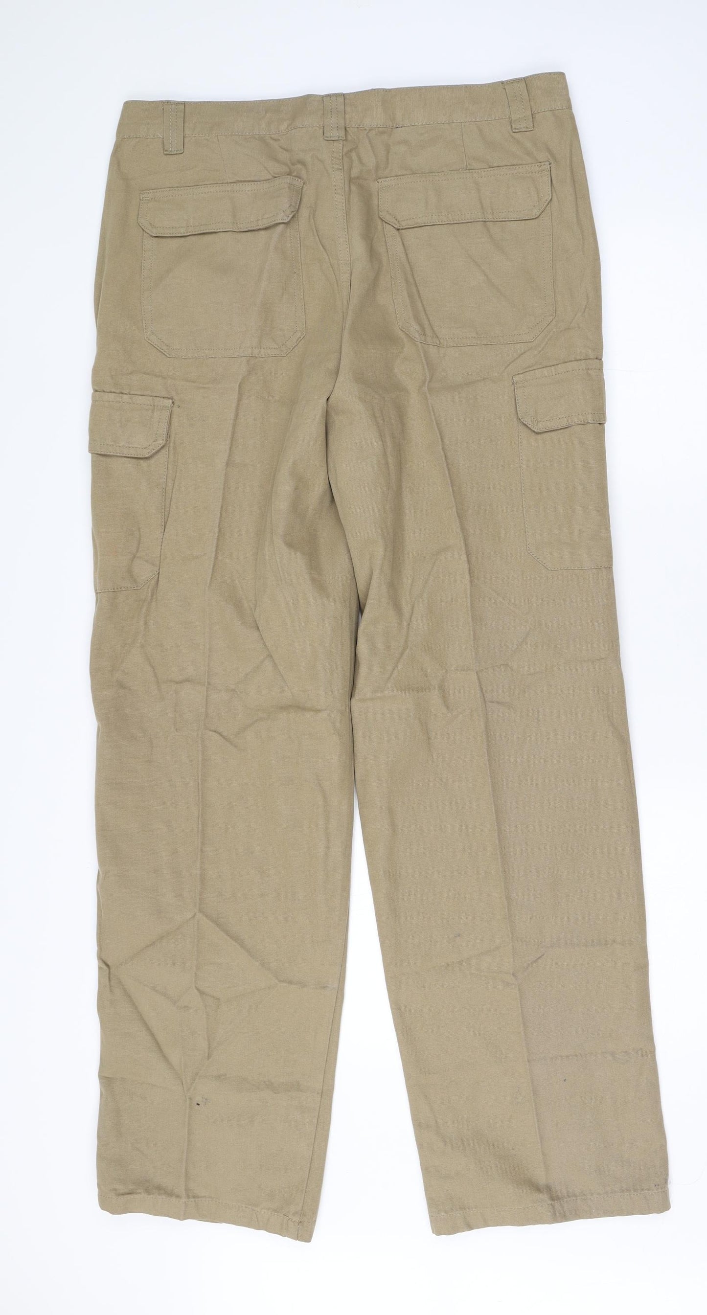 Avenue Mens Beige  Cotton Capri Trousers Size 38 L32 in Regular