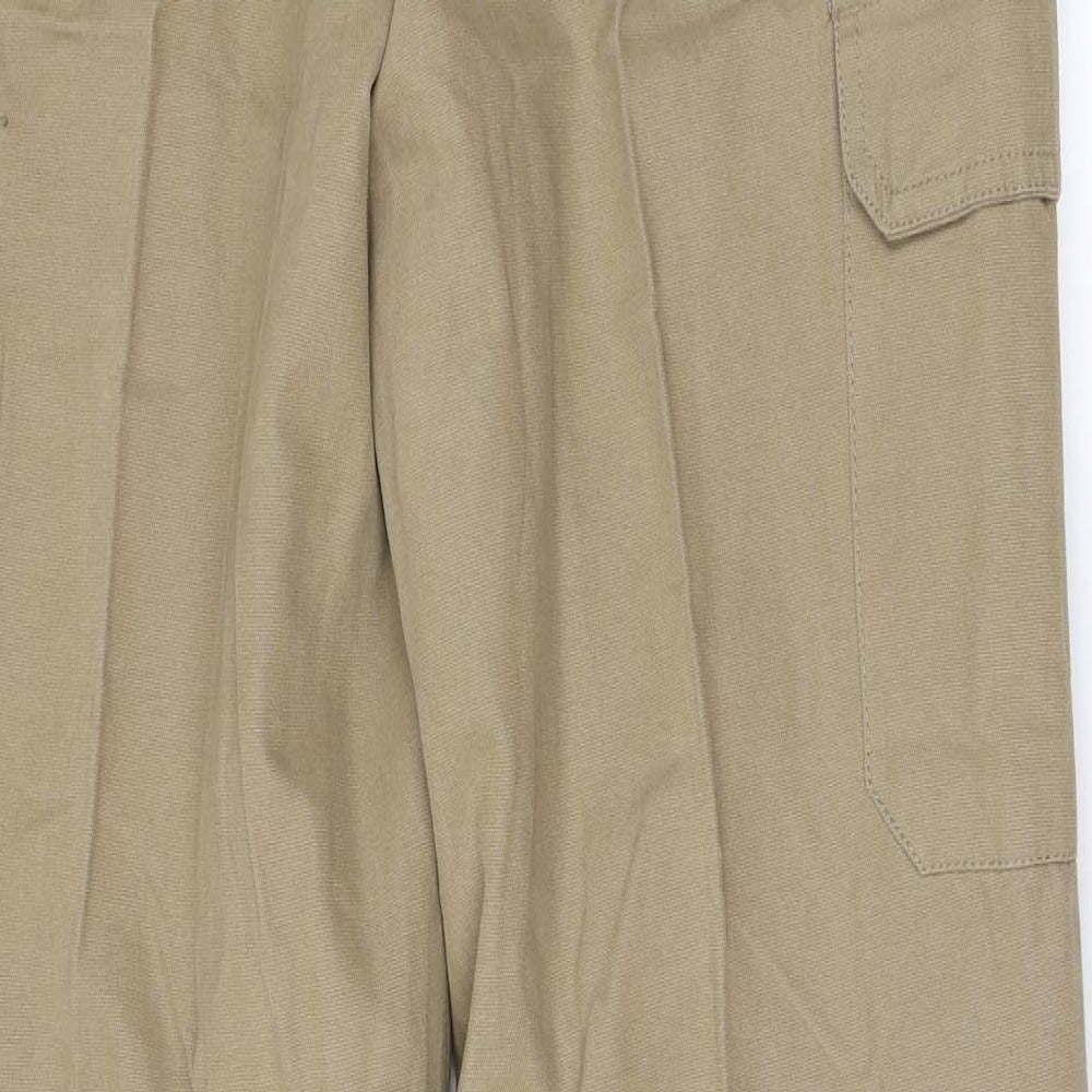 Avenue Mens Beige  Cotton Capri Trousers Size 38 L32 in Regular