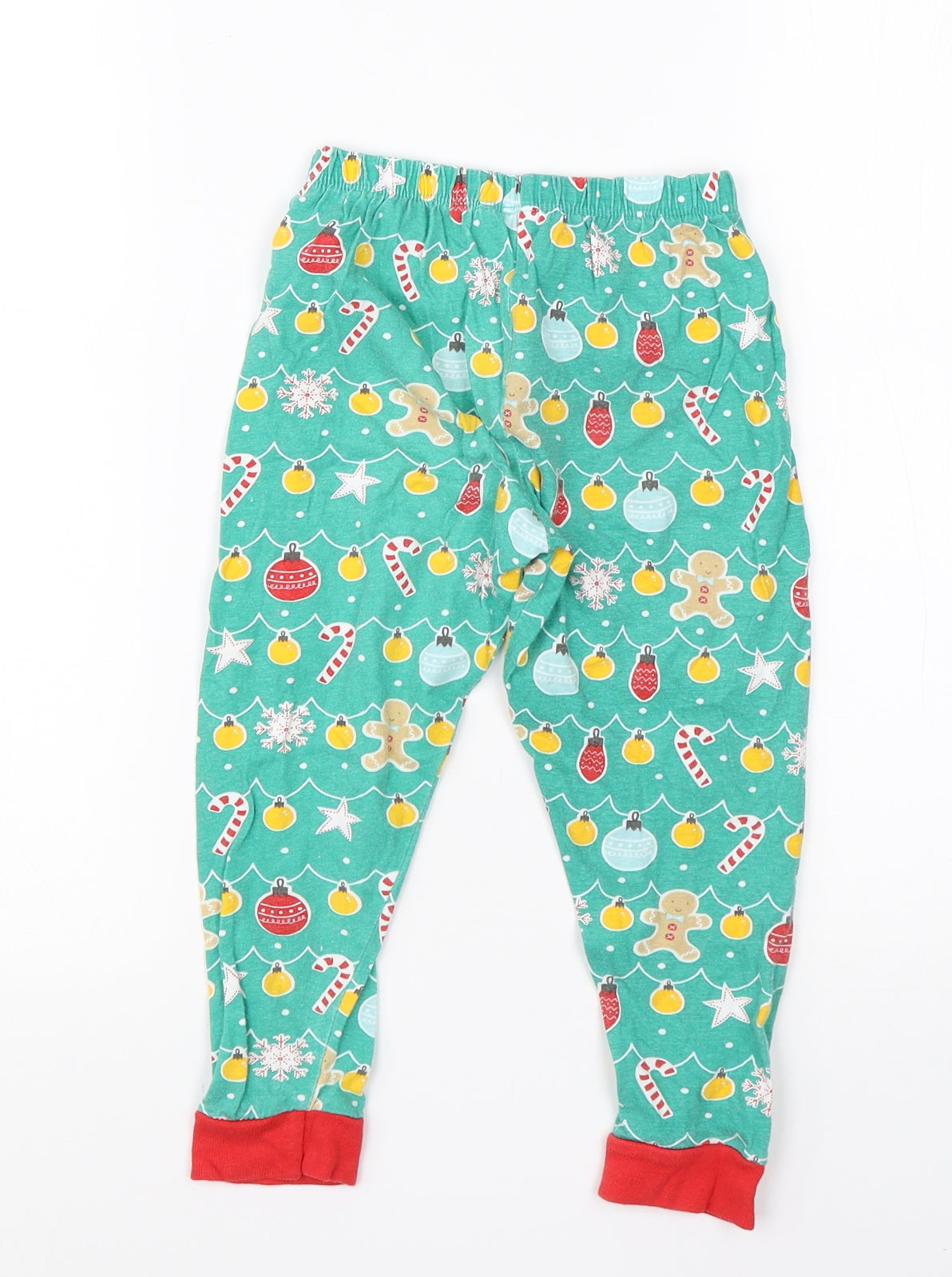 Kids Boys Green  Cotton  Pyjama Pants Size 4 Years   - christmas