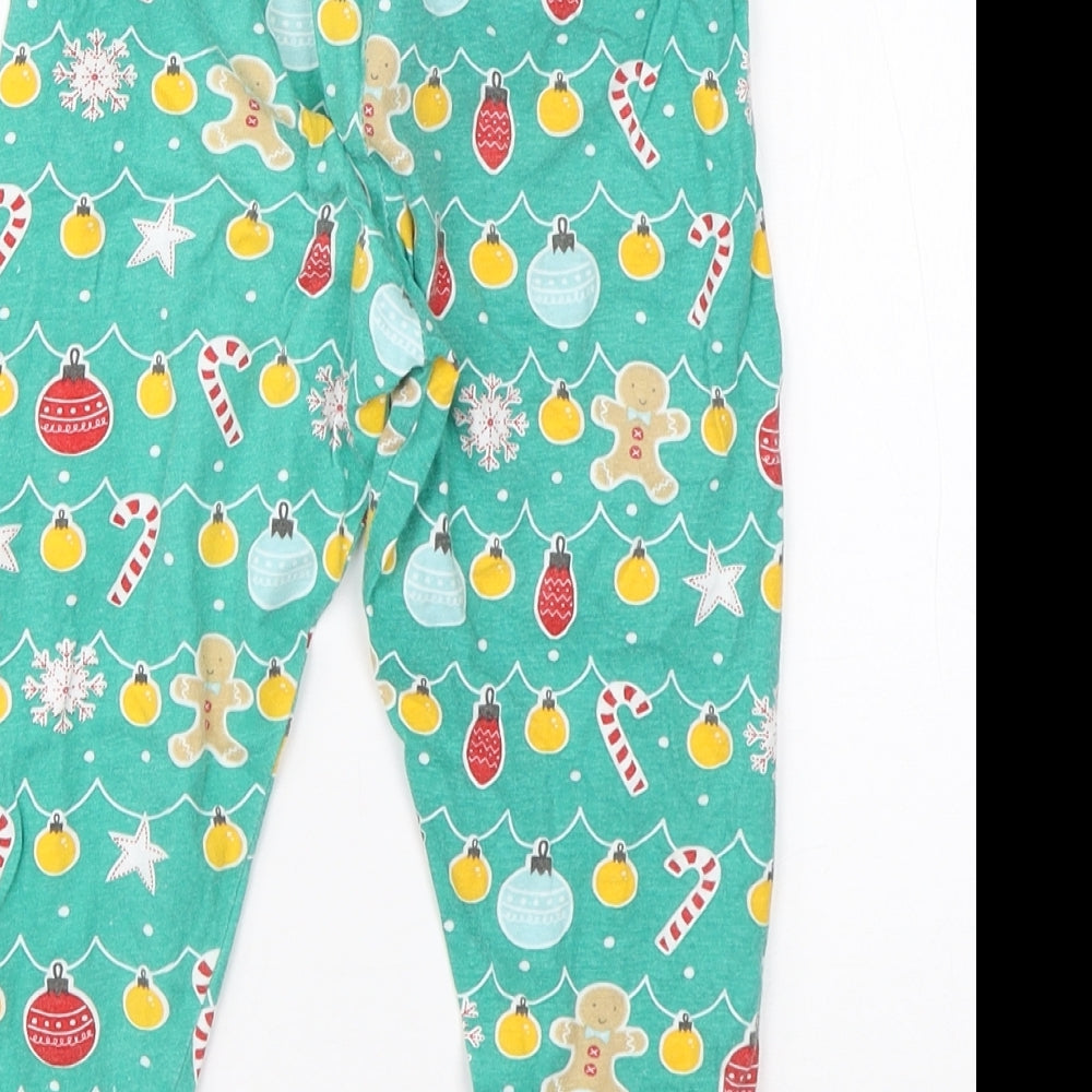 Kids Boys Green  Cotton  Pyjama Pants Size 4 Years   - christmas