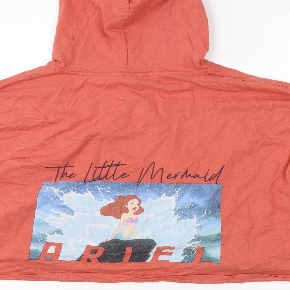 Disney Womens Red  Cotton Shrug Hoodie Size 14   - little mermaid