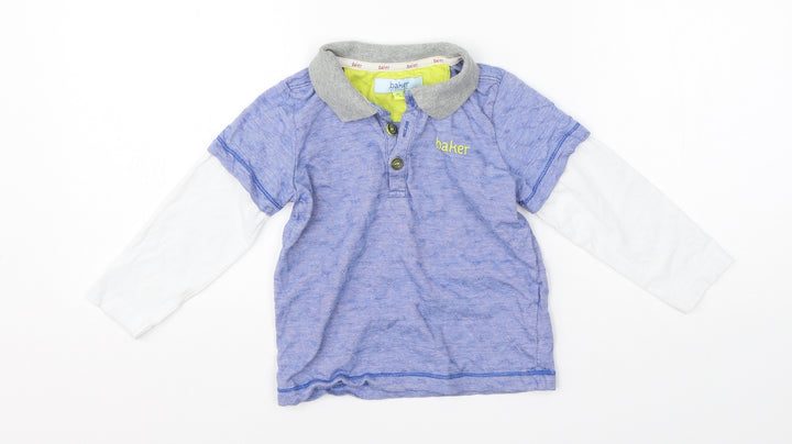 Baker Boys Blue  Cotton Basic Polo Size 2-3 Years Collared