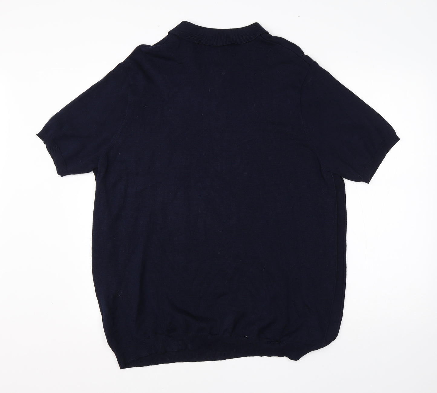 River Island Mens Blue  Viscose  Polo Size 2XL Collared