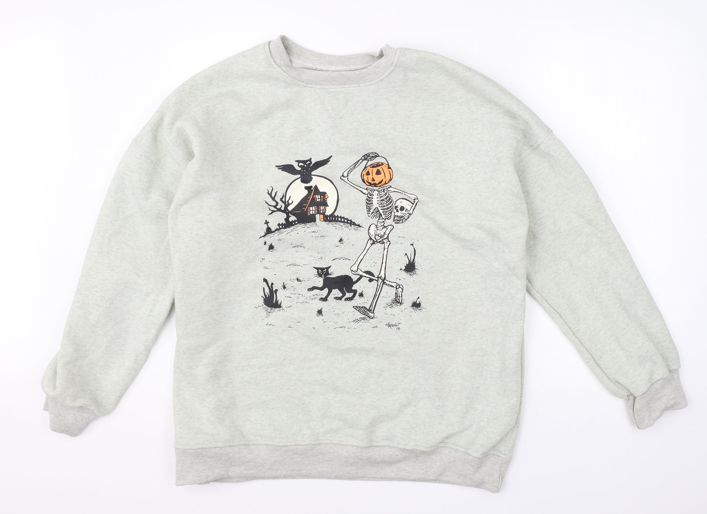 Preworn Mens Ivory  Cotton Pullover Sweatshirt Size M   - halloween