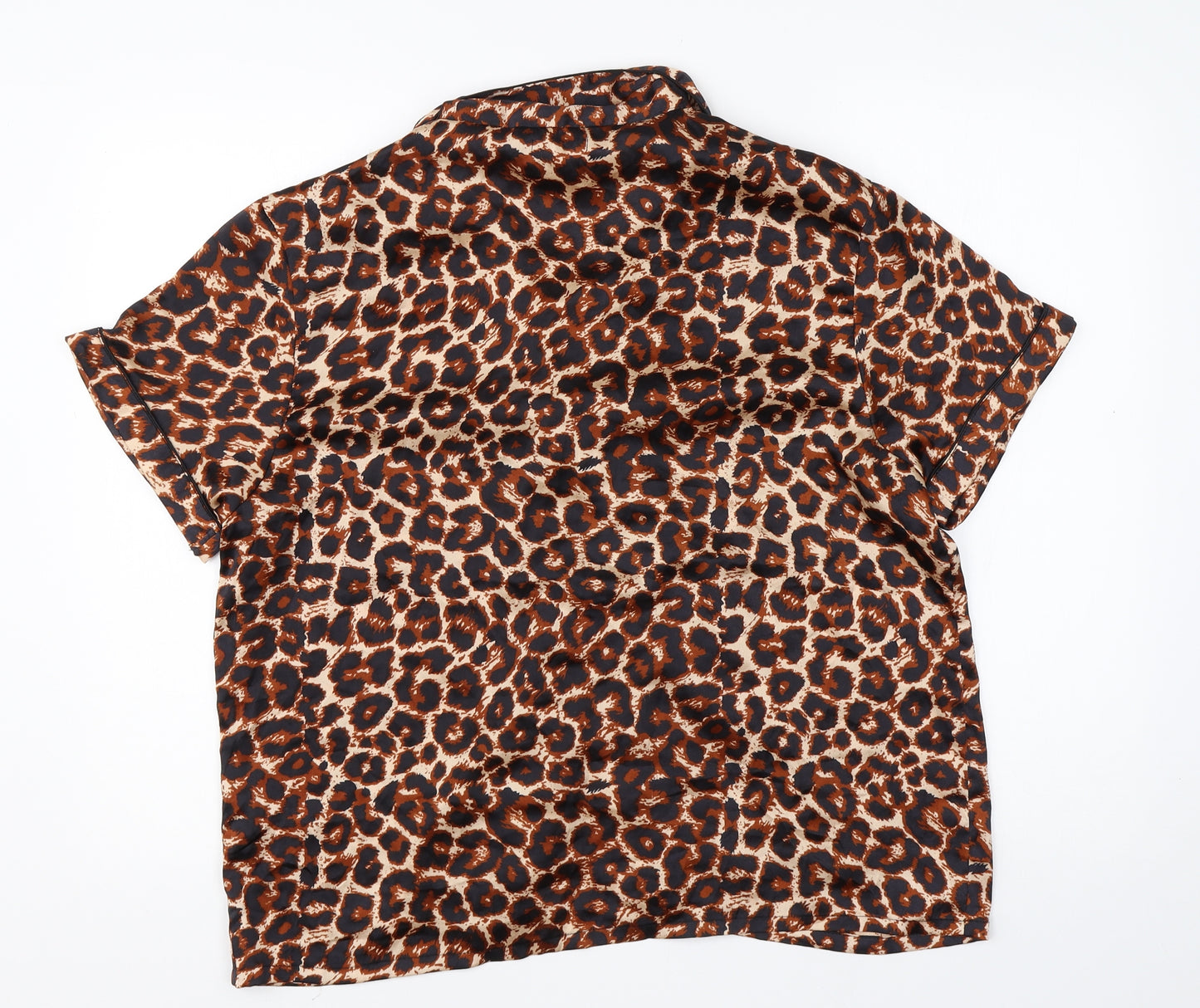 Pretty Little Thing Womens Beige Animal Print Polyester  Nightshirt Size 14