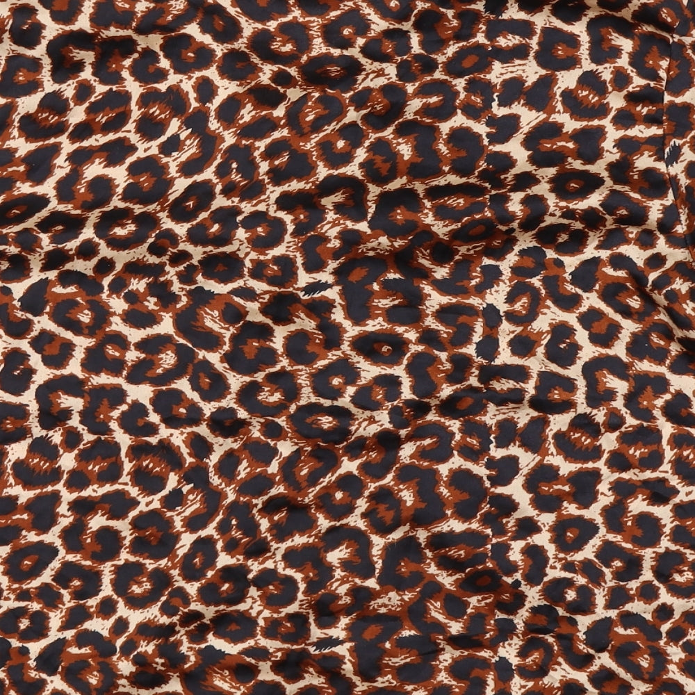 Pretty Little Thing Womens Beige Animal Print Polyester  Nightshirt Size 14
