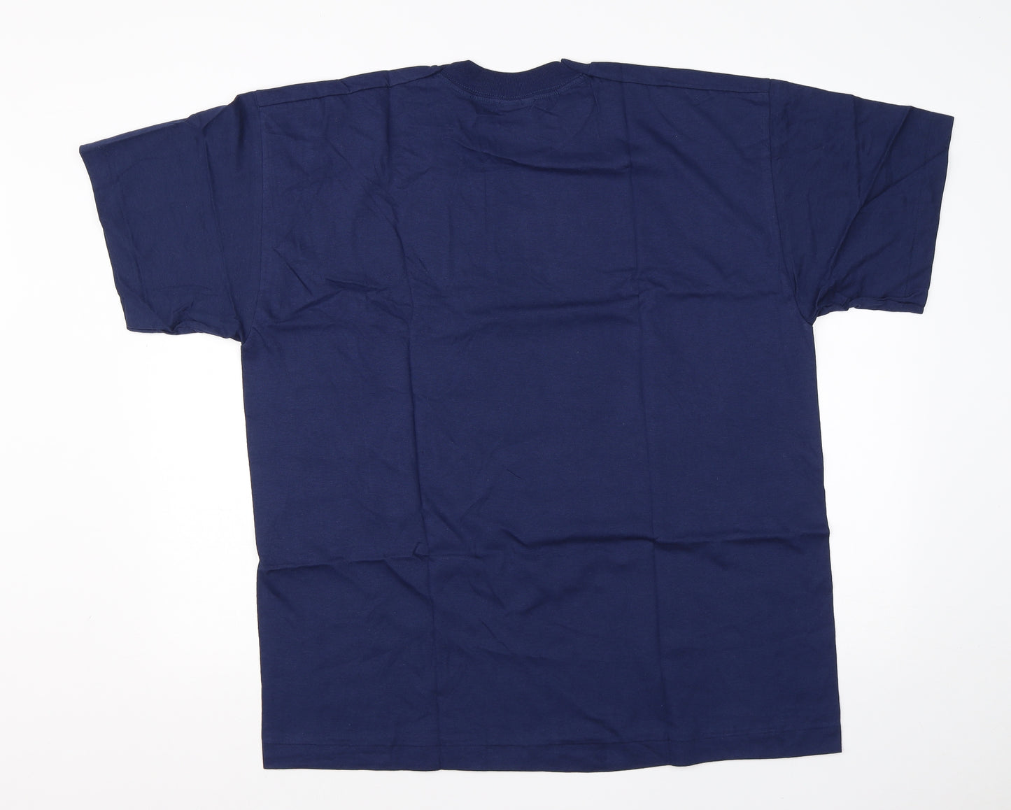 Screen Stars Mens Blue  Cotton  T-Shirt Size XL Round Neck